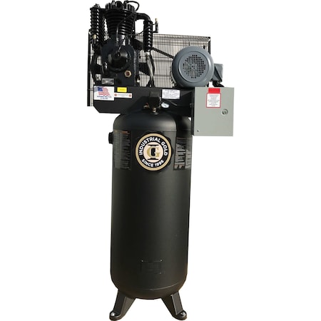 Industrial Gold 5Hp, 208-230V, 1 Phase, 60Hz, 60 Gallon, Vertical Tank 18Cfm at 175Psi CI521E60V